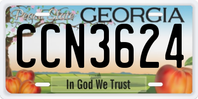 GA license plate CCN3624