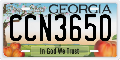 GA license plate CCN3650