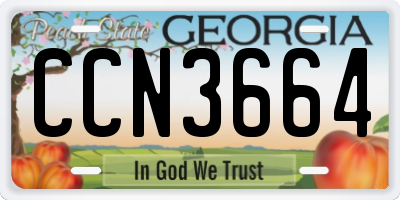 GA license plate CCN3664