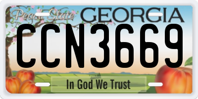 GA license plate CCN3669