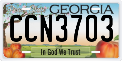 GA license plate CCN3703