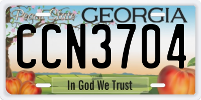 GA license plate CCN3704