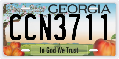 GA license plate CCN3711