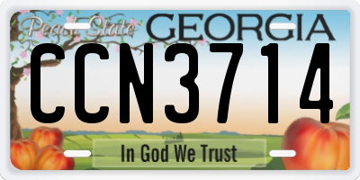 GA license plate CCN3714