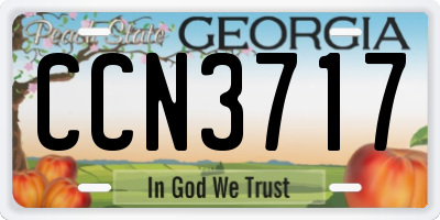 GA license plate CCN3717