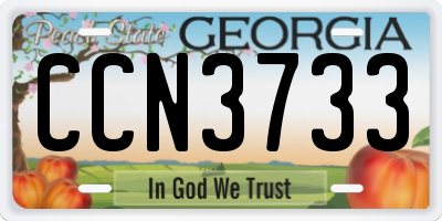 GA license plate CCN3733