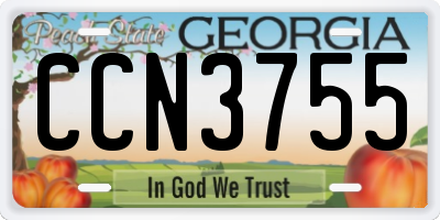 GA license plate CCN3755