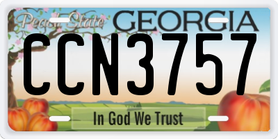 GA license plate CCN3757