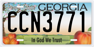 GA license plate CCN3771