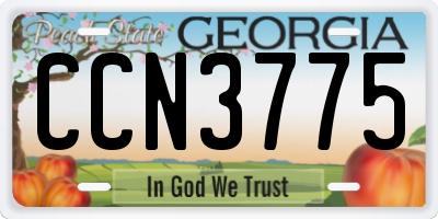 GA license plate CCN3775