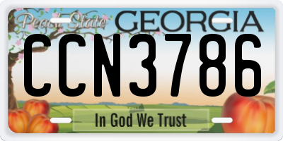 GA license plate CCN3786