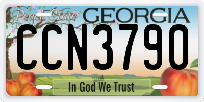 GA license plate CCN3790