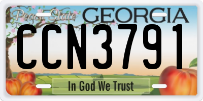 GA license plate CCN3791