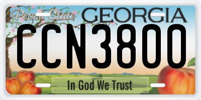GA license plate CCN3800