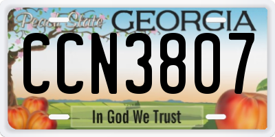 GA license plate CCN3807