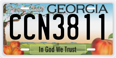 GA license plate CCN3811