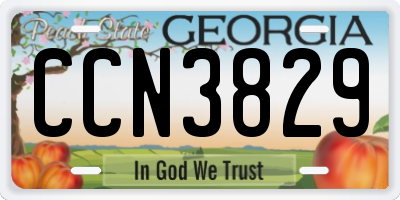 GA license plate CCN3829