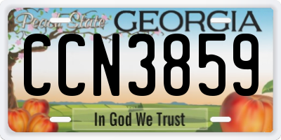 GA license plate CCN3859