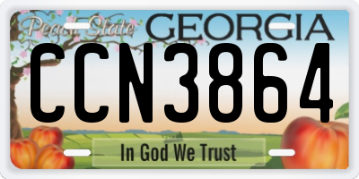 GA license plate CCN3864
