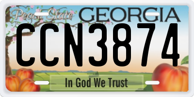 GA license plate CCN3874