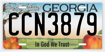 GA license plate CCN3879