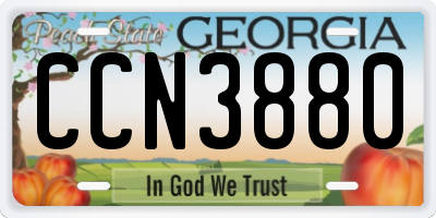 GA license plate CCN3880