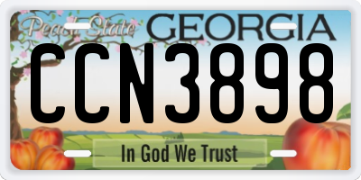 GA license plate CCN3898