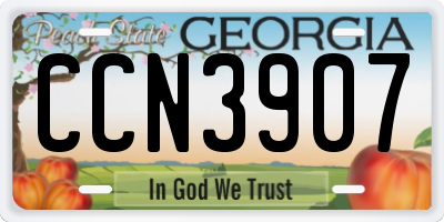 GA license plate CCN3907