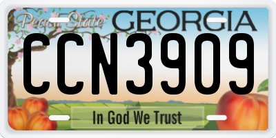 GA license plate CCN3909