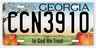 GA license plate CCN3910