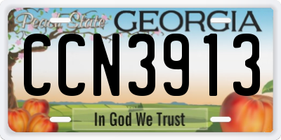 GA license plate CCN3913