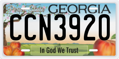 GA license plate CCN3920