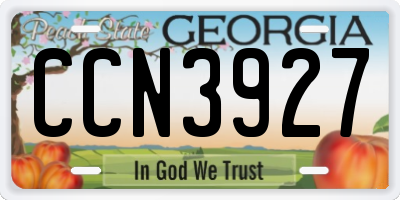 GA license plate CCN3927