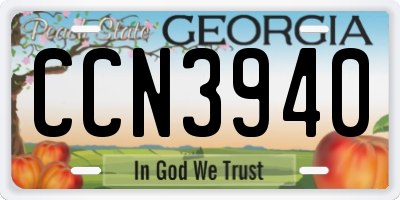 GA license plate CCN3940