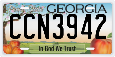 GA license plate CCN3942