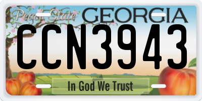 GA license plate CCN3943