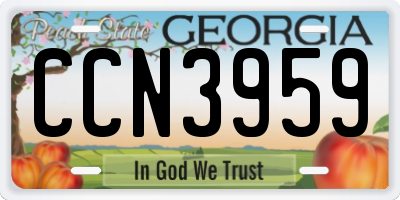 GA license plate CCN3959