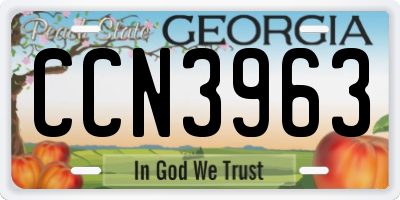 GA license plate CCN3963