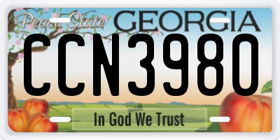 GA license plate CCN3980