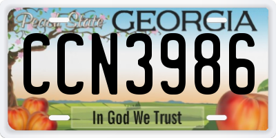 GA license plate CCN3986