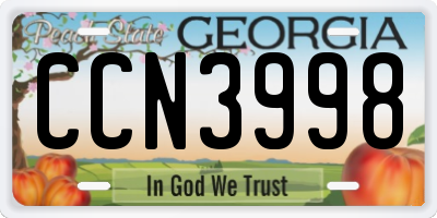 GA license plate CCN3998