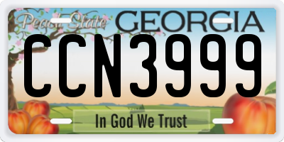 GA license plate CCN3999