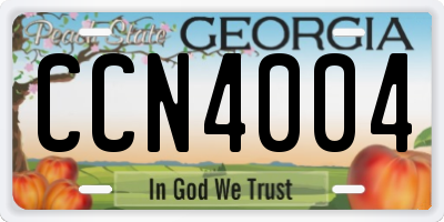 GA license plate CCN4004
