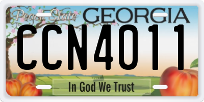 GA license plate CCN4011