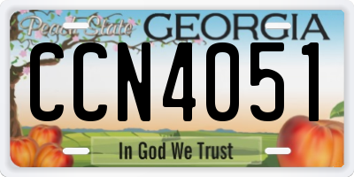 GA license plate CCN4051