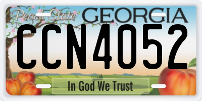 GA license plate CCN4052