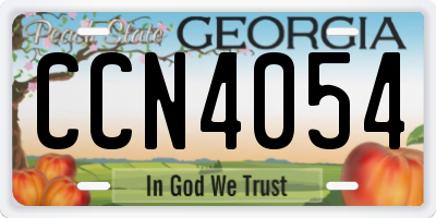 GA license plate CCN4054
