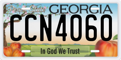 GA license plate CCN4060