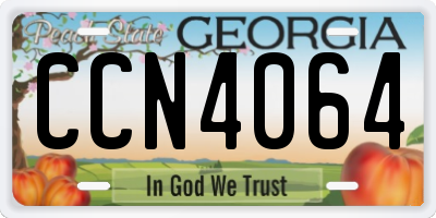 GA license plate CCN4064