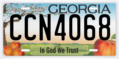 GA license plate CCN4068